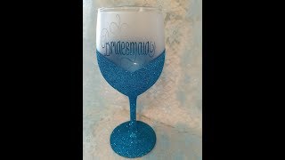 Glittered and Etched Wine Glass Tutorial by Shimmer Wren [upl. by Kathlin]