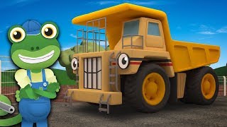 Trucks For Kids  George The Giant Dump Truck Visits Gecko  Geckos Garage  Vehicles For Kids [upl. by Iddet]