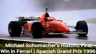 Michael Schumachers Historic First Win in Ferrari  Spanish Grand Prix 1996 [upl. by Adlesirhc]