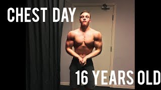 Chest Workout w 16 year old Oliver Forslin [upl. by Eves3]