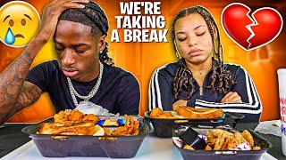 WERE TAKING A BREAK  Zaxbys Mukbang [upl. by Neirual]