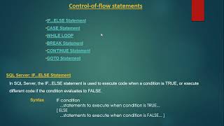 Control Statements IF and CASE in TSQL SQL server [upl. by Anemolihp]