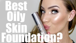 The Best Foundation for Oily Skin EVER Urban Decay All Nighter Foundation Review and Demo [upl. by Frechette]