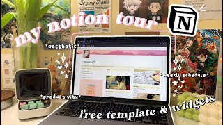 how i stay organized and productive as a college student  notion tour  free template 🌱 [upl. by Ettolrahs]