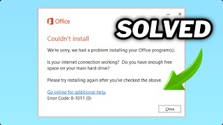 FIXED Office installation error 01011 Error in windows 1011 [upl. by Pinckney]