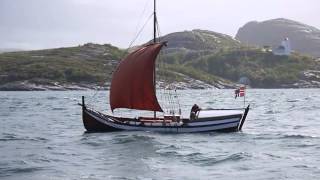 Nordlandsbat traditional sailing boat In Trondheim Fjord [upl. by Dachy]