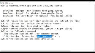 How to DecompileMod APK  Extract Java and XML source code [upl. by Cato]