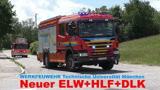 Werkfeuerwehr Technische Universität MünchenGarching Neuer ELW1HLF20303CAFS DLK2312 [upl. by Niknar]