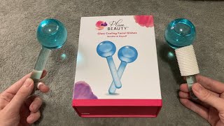 ASMR PLUM BEAUTY ICE GLOBES Water Sounds Unboxing Foam Rubbing [upl. by Ellinger]