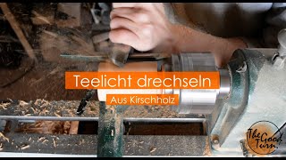 Teelicht aus Kirschholz drechseln [upl. by Asirram]