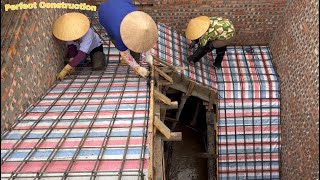 Techniques For Constructing Reinforced Concrete Stairs And Building Accurate Brick Steps [upl. by Desiri816]