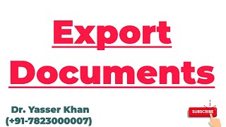 Export Documents  Exports  Documents Required For Exports [upl. by Annaira435]