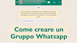 Come creare un Gruppo Whatsapp  Video Guida [upl. by Samala]