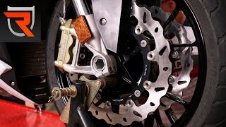 BMW S1000R Galfer Front Brakes Install HowTo Video  Riders Domain [upl. by Ynneg]