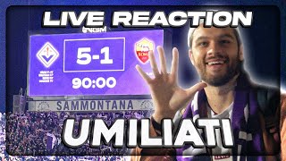 😍 UMILIATI  FIORENTINA 51 ROMA  TIFOSO FIORENTINA LIVE REACTION STADIO [upl. by Adnotal255]