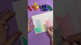 Easy Cat Squeegee Art Scraper Craft Painting For Kids of All Ages cats craft kidscraft [upl. by Allenad]