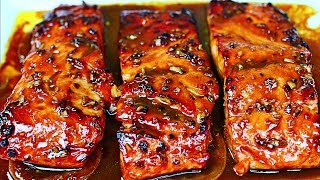 Honey Garlic Glazed Salmon Recipe  Easy Salmon Recipe [upl. by Kaazi]