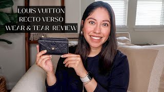 LOUIS VUITTON RECTO VERSO WALLET WEAR amp TEAR REVIEW  EMPREINTE LEATHER  1 YR UPDATE [upl. by Eiramrefinnej620]