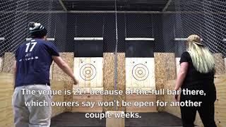 Boston gets new axthrowing bar Urban Axes opens in Somervilles Union Square [upl. by Nrek]