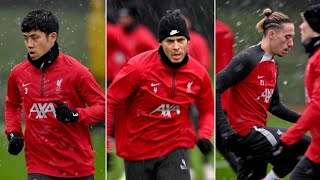 FULL TEAM READY FOR BURNLEY Inside LFC Training Gym Work Attacking Drills Shooting In The Snow [upl. by Peednam192]