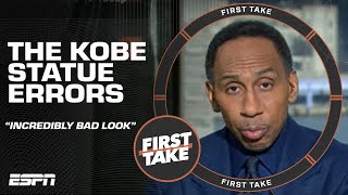 Incredibly bad look  Stephen A reacts to the Kobe statue misspellings  First Take YT Exclusive [upl. by Anibla]