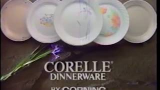 Corelle  Dinnerware  Dinner Ware  Plates Commercial 1990 [upl. by Pergrim218]