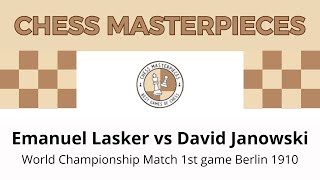 Emanuel Lasker vs David Janowski World Championship Match 1st game Berlin 1910 [upl. by Radu]