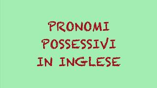 Lingua inglese per bambini pronomi possessivi [upl. by Anilos]