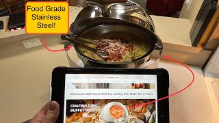 Review of The Warmounts 6QT Round Roll Top Chafing Dish Buffet Set  Very Affordable [upl. by Aicela]