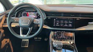 Audi Q7 2022  detailed INTERIOR tour infotainment ambient lights amp trunk space [upl. by Finley117]