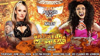 FULL MATCH  Miley VS Allysin Kay  Greektown London  June 2024 [upl. by Alyk]