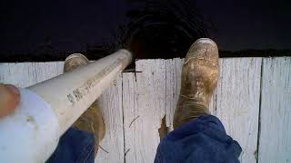 Dock repair Lake Santa Fe 4 inch jetting for post hole part 4 [upl. by Grinnell]