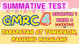 GMRC 4 Q1 W4 SUMMATIVE TEST [upl. by Narol]