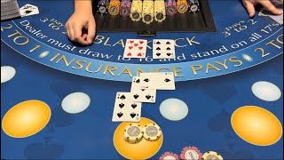 BLACKJACK  450000 BUY IN  AMAZING HIGH LIMIT CASINO WIN THRILLING 150000 DOUBLE DOWN BET [upl. by Sexton]