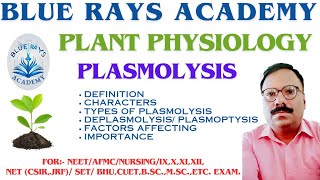 PLASMOLYSIS DEFINITION  CHARACTERS  TYPES  DEPLASMOLYSIS  FACTORS AFFECTING  IMPORTANCE [upl. by Budde]