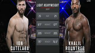 Ion Cutelaba vs Khalil Rountree full fight on UFC fight night 160 [upl. by Jecon453]