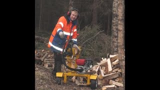 Hvordan å bruke vedkløyver best i test 12 tonn trykk olje og bensin påfyll [upl. by Gatias]