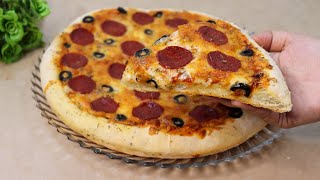 Best Pepperoni Pizza With Homemade Pizza Dough Recipe  Dominos Pepperoni Pizza Recipe [upl. by Drewett]