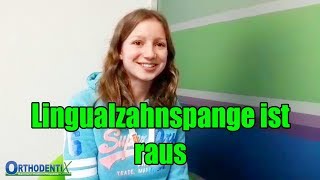 Lingualzahnspange ist raus Kieferorthopäde  Orthodentix [upl. by Alleuqram376]