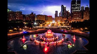 Lightening Above Chicago Buckingham Fountain May 2024 [upl. by Rolyab]