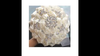 Butterflies Bridal DIY Brooch Bouquet Tutorial l Very Easy Low Cost Wedding project l Fabric Roses [upl. by Akitnahs]