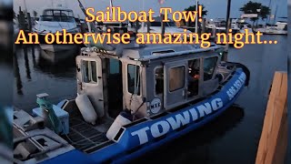 Sailboat tow Turning motor failure into fun [upl. by Aettam]