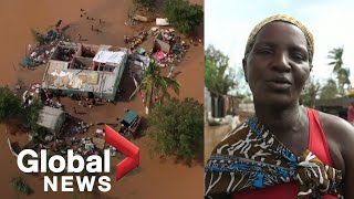 Cyclone Eloise Drone footage shows devastation in Mozambique as thousands displaced from flooding [upl. by Hamil658]