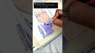 Hinata Hyuga Painting ✨ shorts anime animeart hinata youtubeshorts art [upl. by Eerihs]