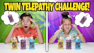 TWIN TELEPATHY SLIME CHALLENGE Reading My Sisters Mind to Make DIY Slime [upl. by Caasi]