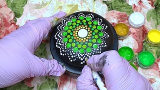 DIY How to Make a Christmas Mandala Stone  Painted Dotting Art  Satisfying Painting Rocks [upl. by Eesdnil]