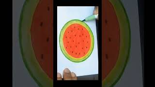 Watermelon 🍉 and honey bee 🐝 drawing shorts project drawing art [upl. by O'Malley]