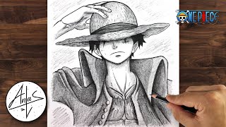 How to Draw LUFFY  One Piece Drawing Tutorial [upl. by Attennek267]