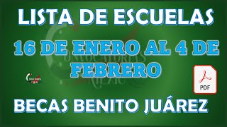 ¡ATENCIÓN Becas Benito Juárez Listado de Escuela para registrarse y Cobrar tus Pagos Pendientes [upl. by Ellwood]