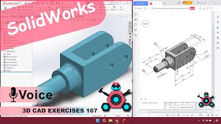 SolidWorks  3D CAD EXERCISES 167  StudyCadCam  Solution Tutorial [upl. by Oconnor]